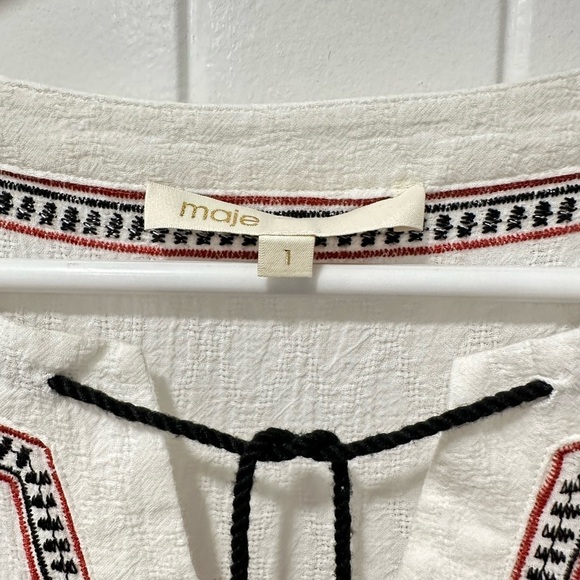 Maje Long Sleeve Bohemian Peasant Blouse - Picture 3 of 8